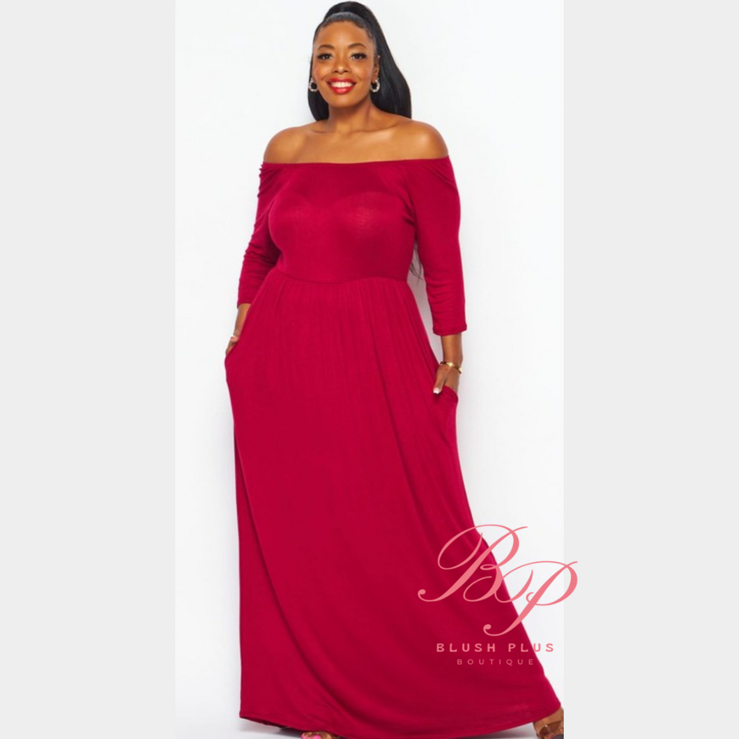 Off Shoulder Maxi Dress