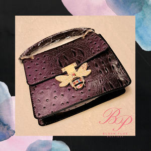 Purple Ostrich Bee Purse